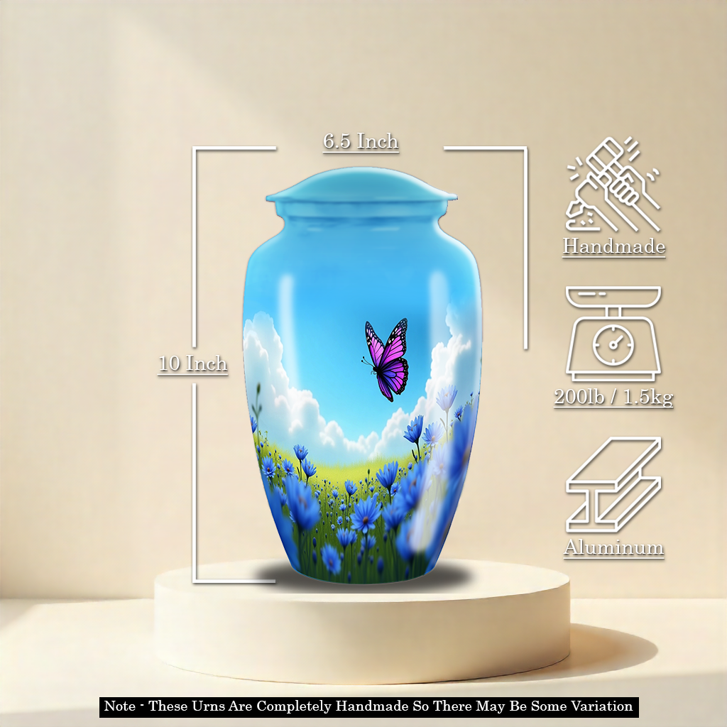Pink Butterfly Cremation Urn