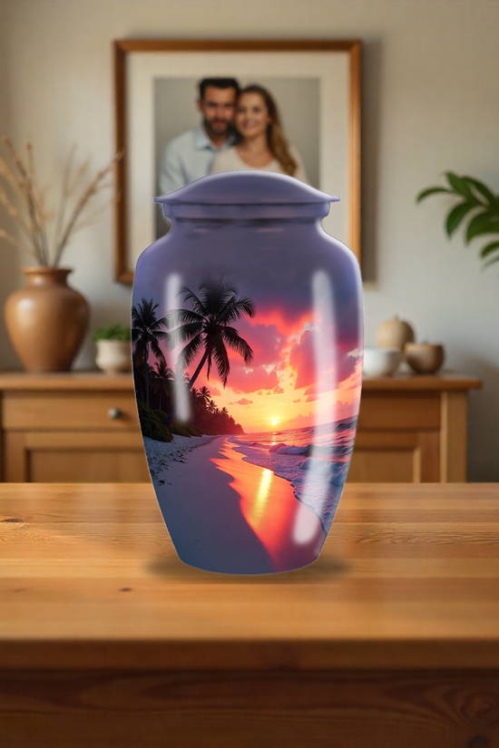 Beach Sunset Cremation Urn