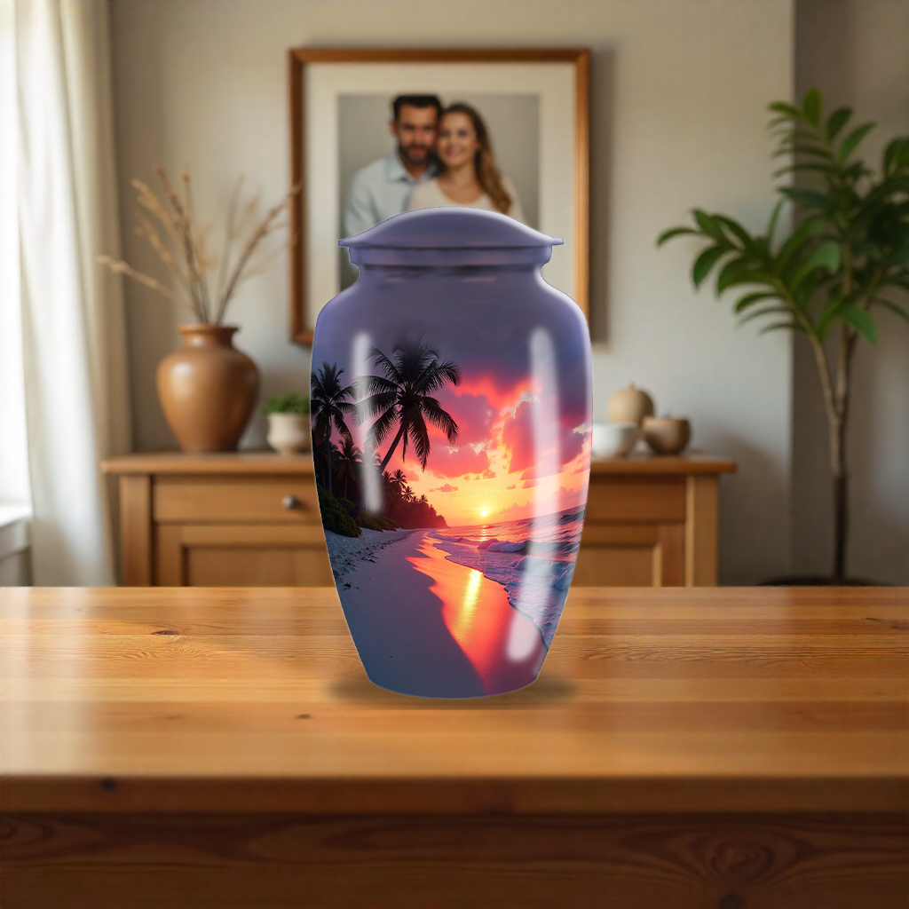 Beach Sunset Cremation Urn