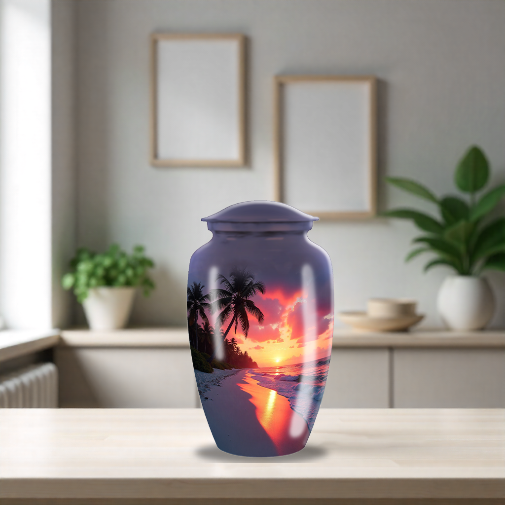 Beach Sunset Cremation Urn