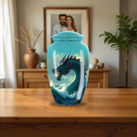 Blue Sea Dragon Large Cremation Urn 
