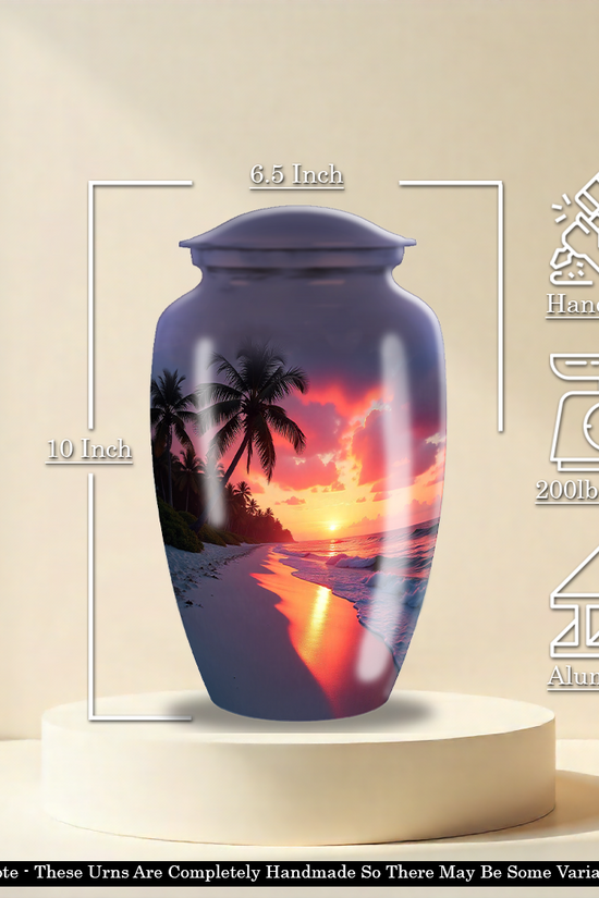 Beach Sunset Cremation Urn