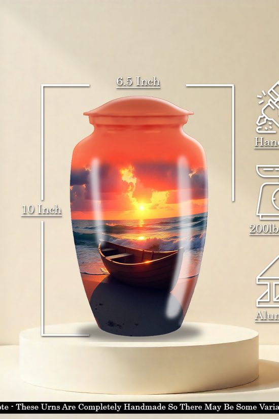 Beach Cremation Urn For Adult Human Ashes - Sunset Urn For Ashes