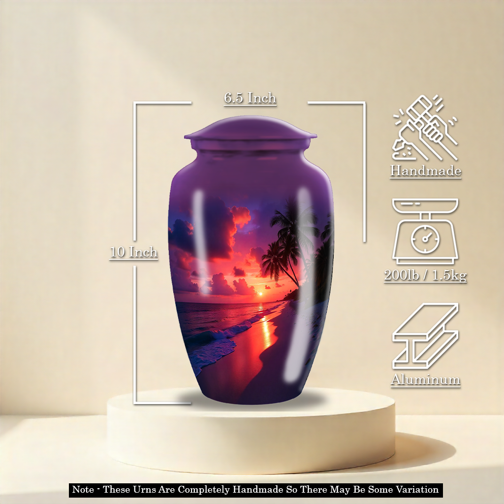 Purple Beach Cremation Urn