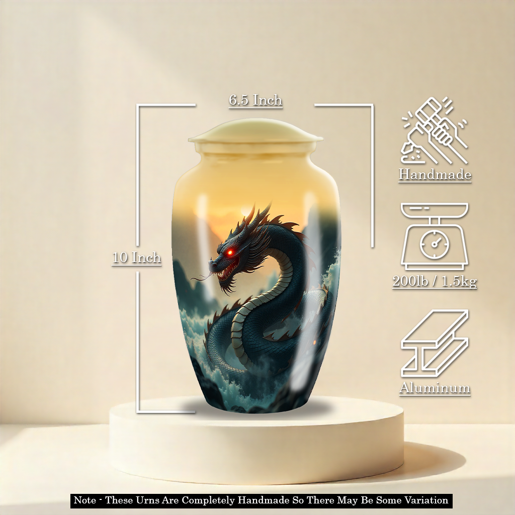 Blue Dragon Large Cremation Urn For Ashes Men & Women