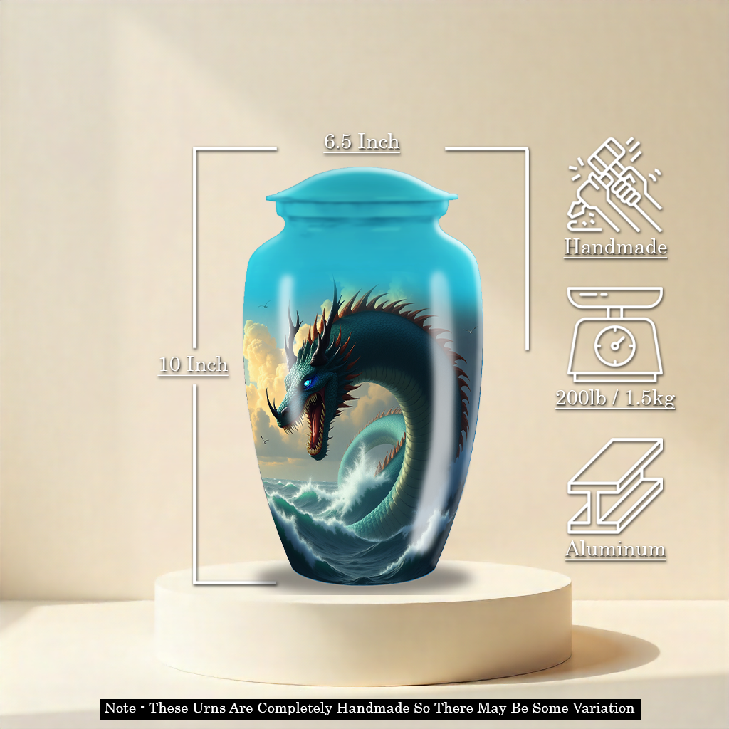 Colossal Sea Dragon Large Cremation Urn For Adult Human Ashes Male