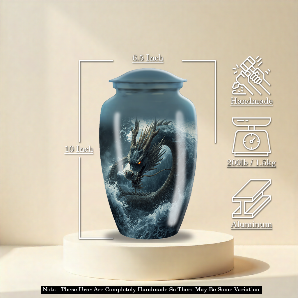 Japanese Sea Dragon Large Cremation Urn For Human Ashes Dad