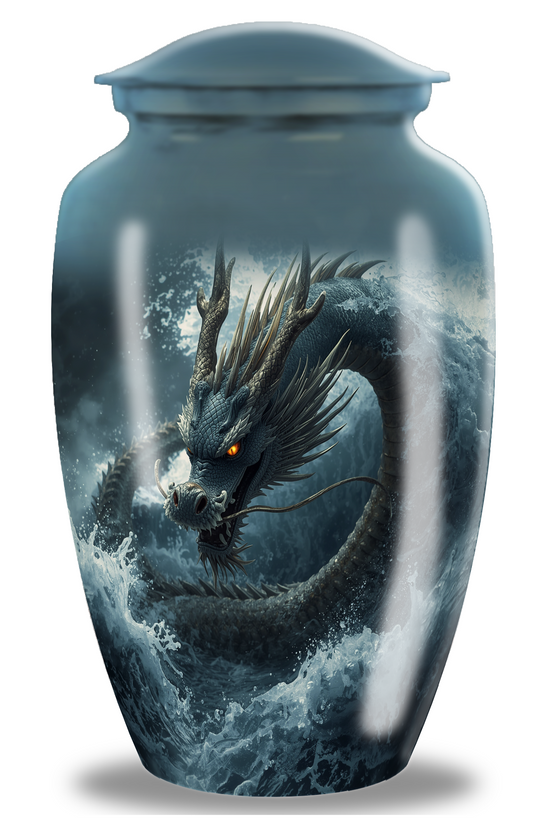 Japanese Sea Dragon Large Cremation Urn For Human Ashes Dad