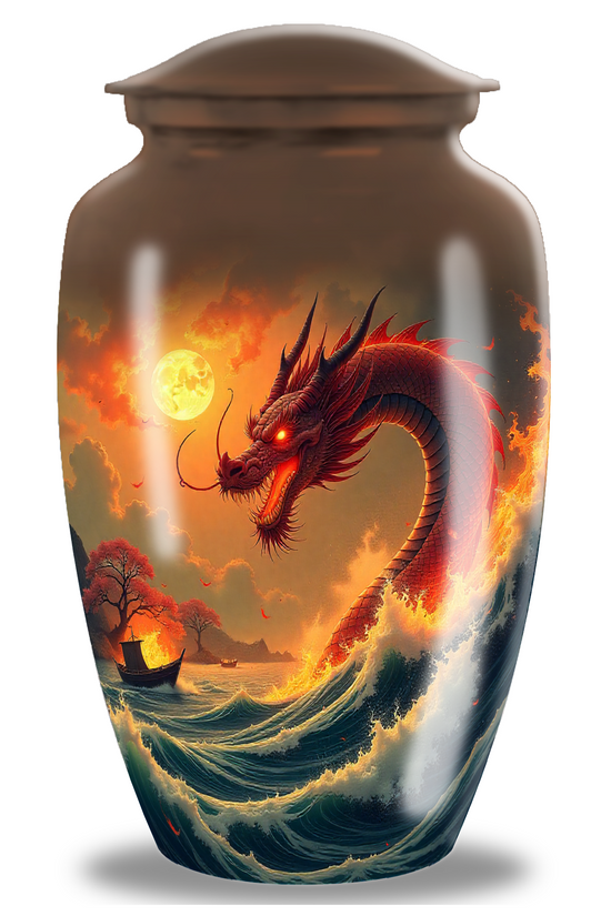 Red Dragon Cremation Urn For Human 