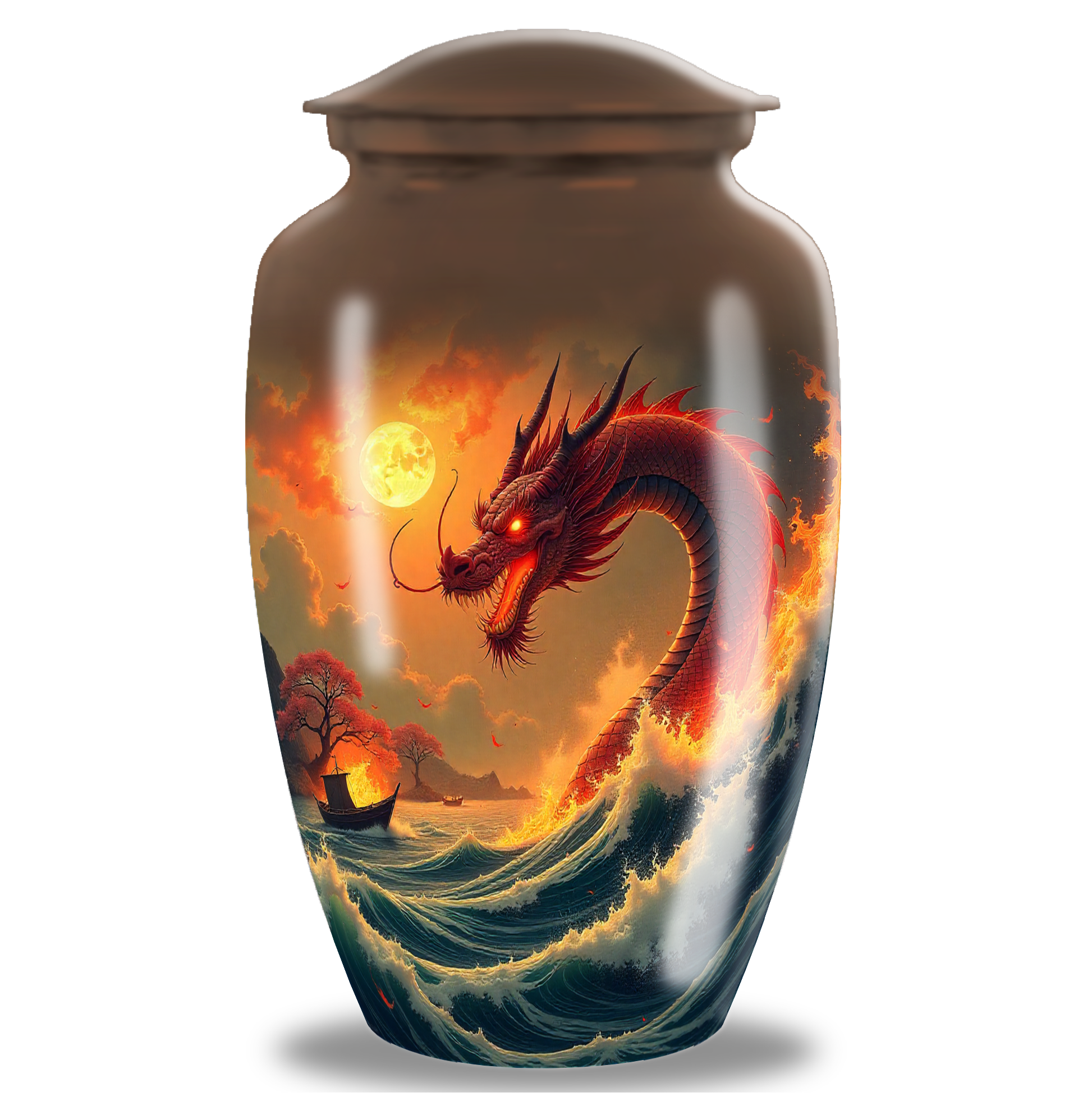 Red Dragon Cremation Urn For Human 