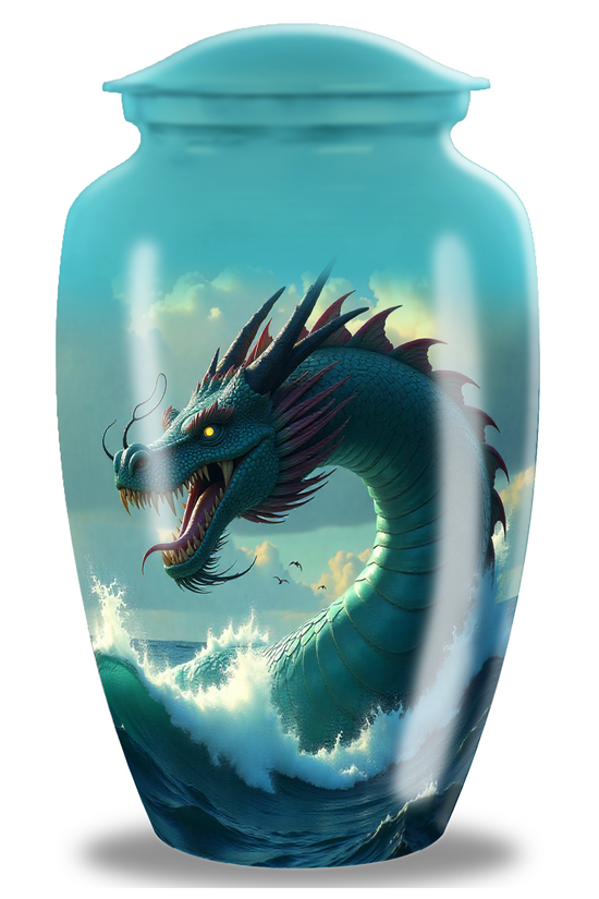 Blue Sea Dragon Large Cremation Urn For Adult Human Ashes Remains