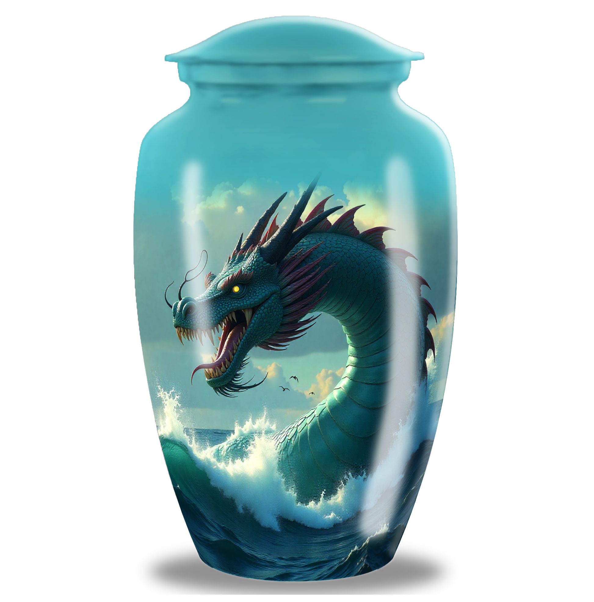Blue Sea Dragon Large Cremation Urn For Adult Human Ashes Remains