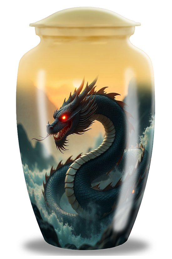 Blue Dragon Large Cremation Urn For Ashes Men & Women