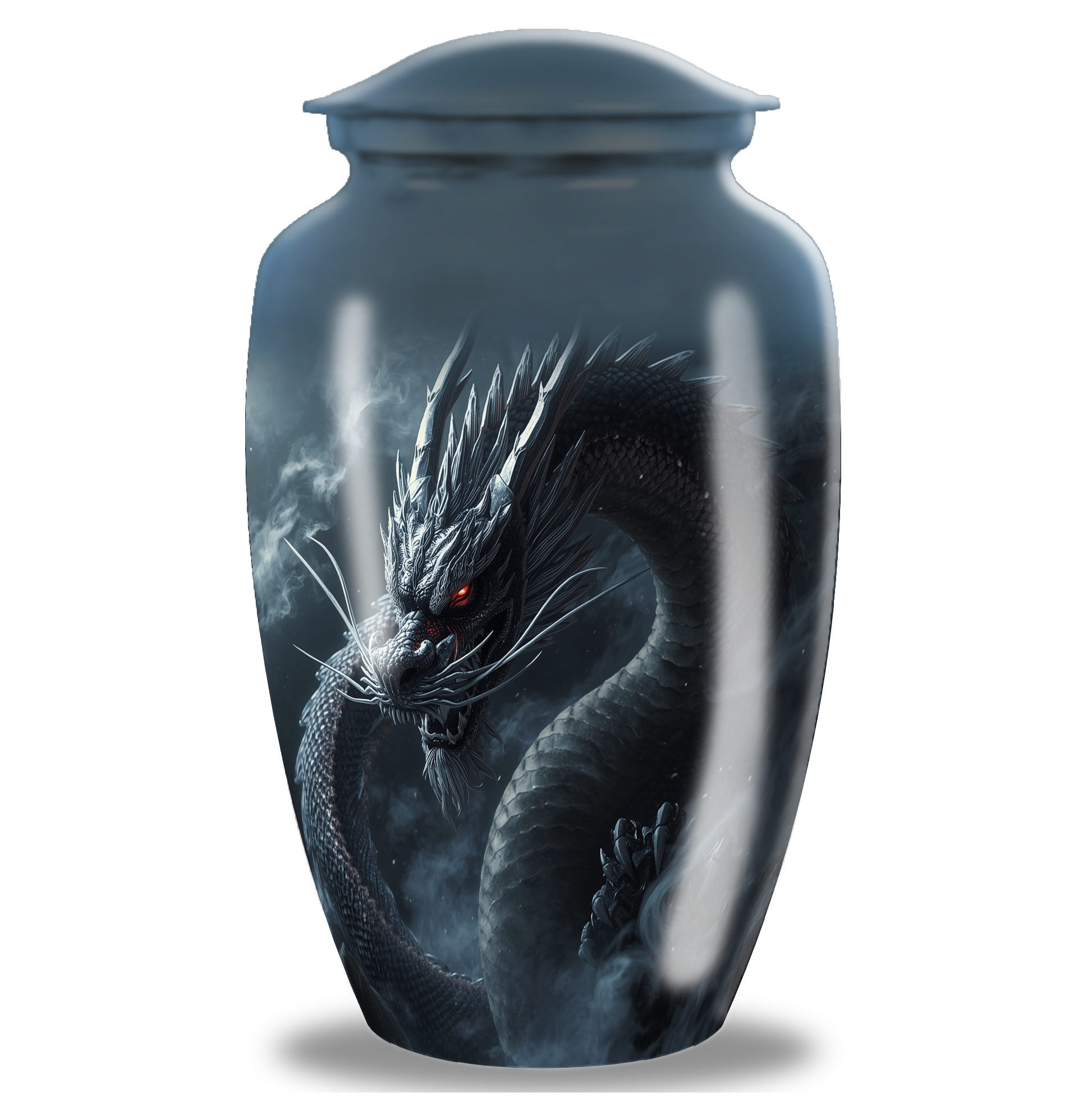 Black Chinese Dragon Large Cremation Urn For Ashes Male & Female