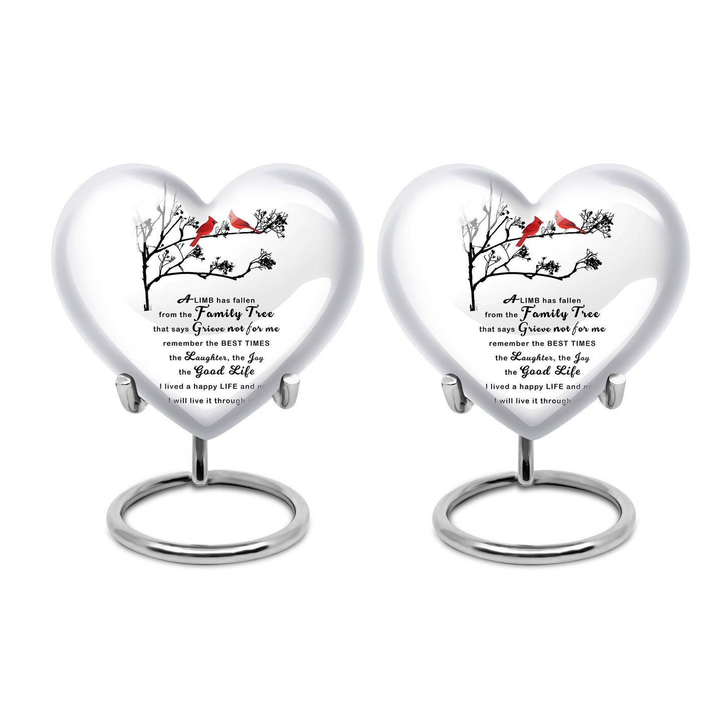 Heart Shape  Keepsake Urn Pack of 2