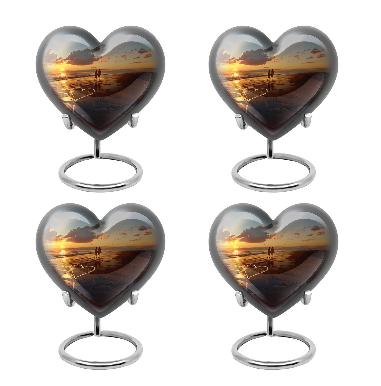 Heart Shape  Keepsake Urn Pack of 4