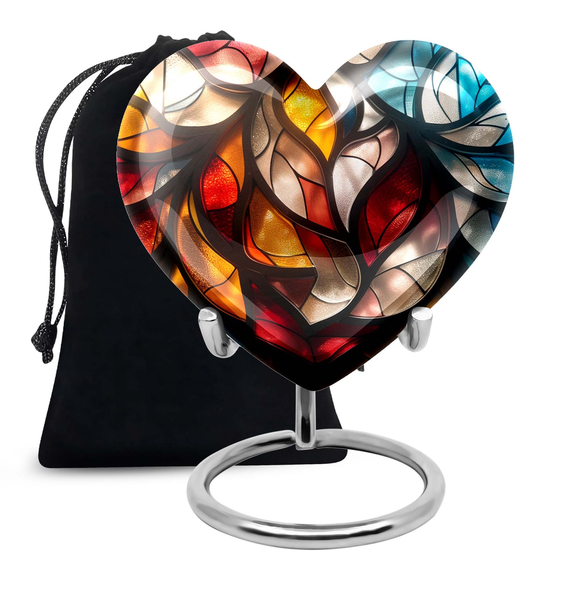 Heart Shape Stained Glass Urn Large Urn 10 Inch