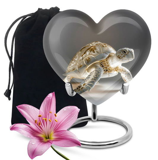 Heart Shape Turtle Urn Large Urn 10 Inch