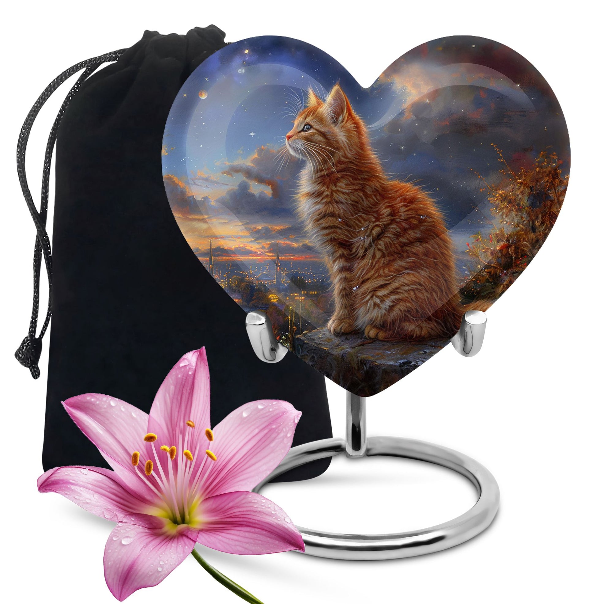 Heart Shape Cat Urn Large Urn 10 Inch