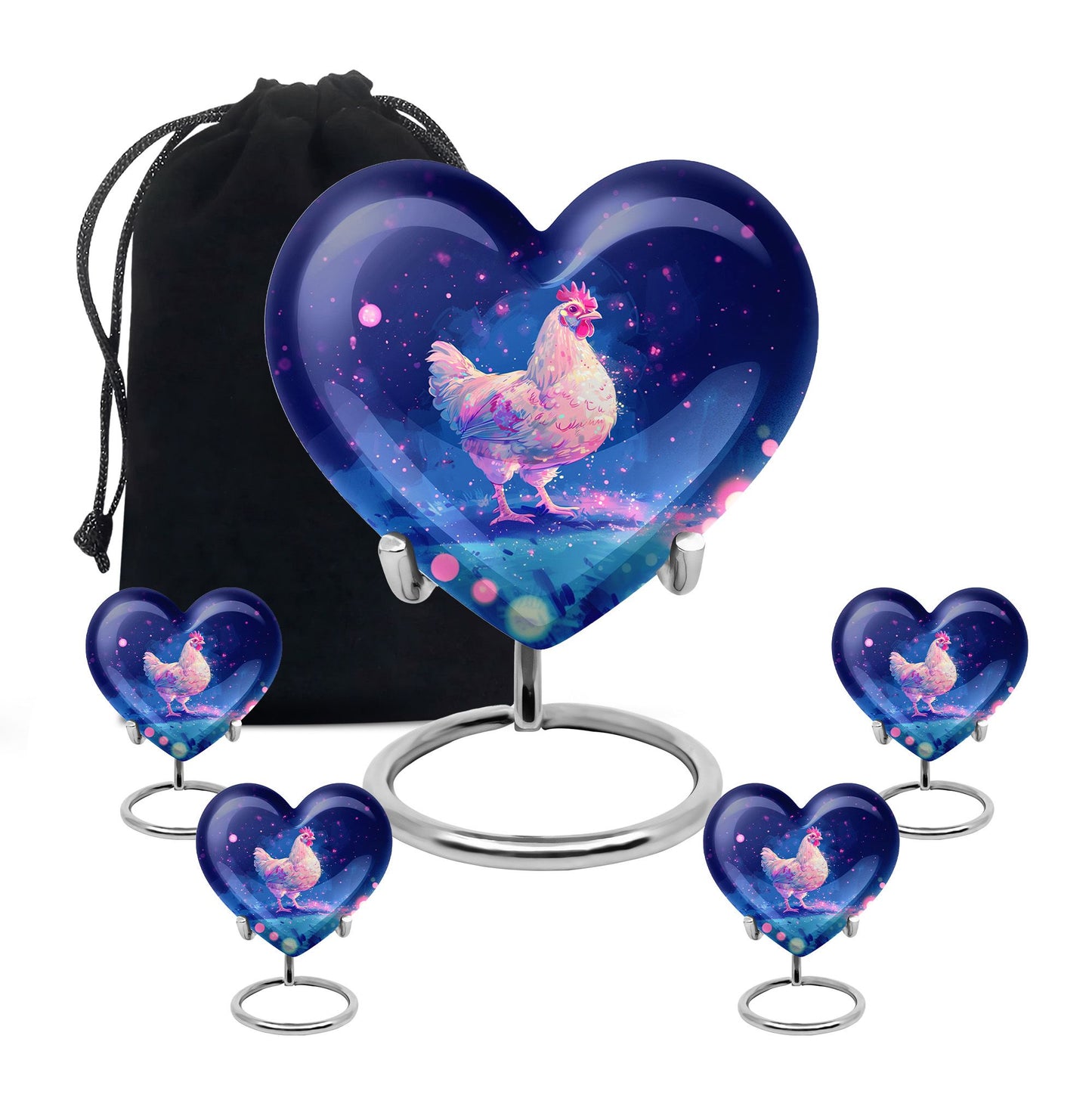 Heart Shape  Large Urn With 4 Keepsake Urn