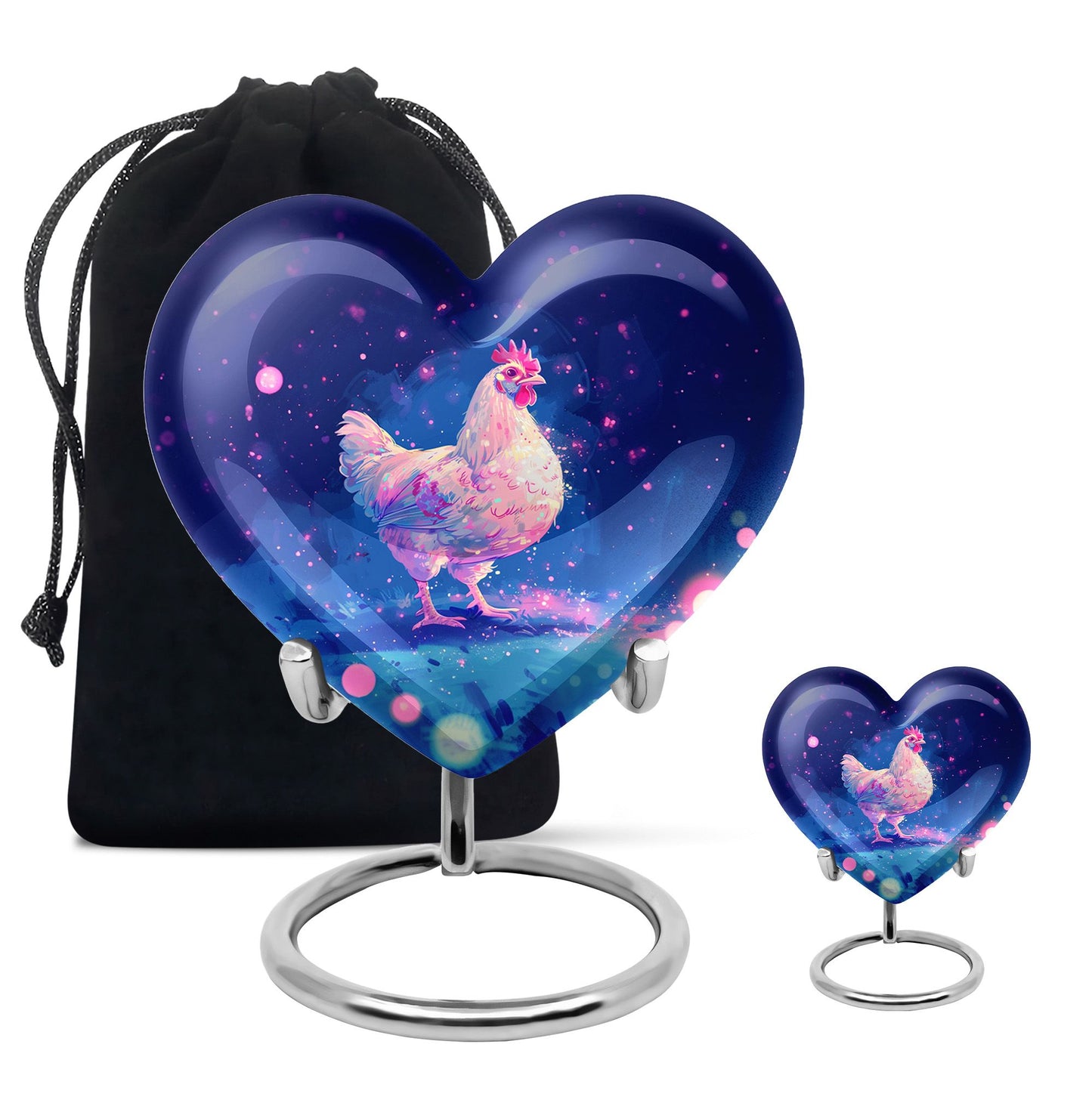 Heart Shape  Large Urn With 1 Keepsake Urn