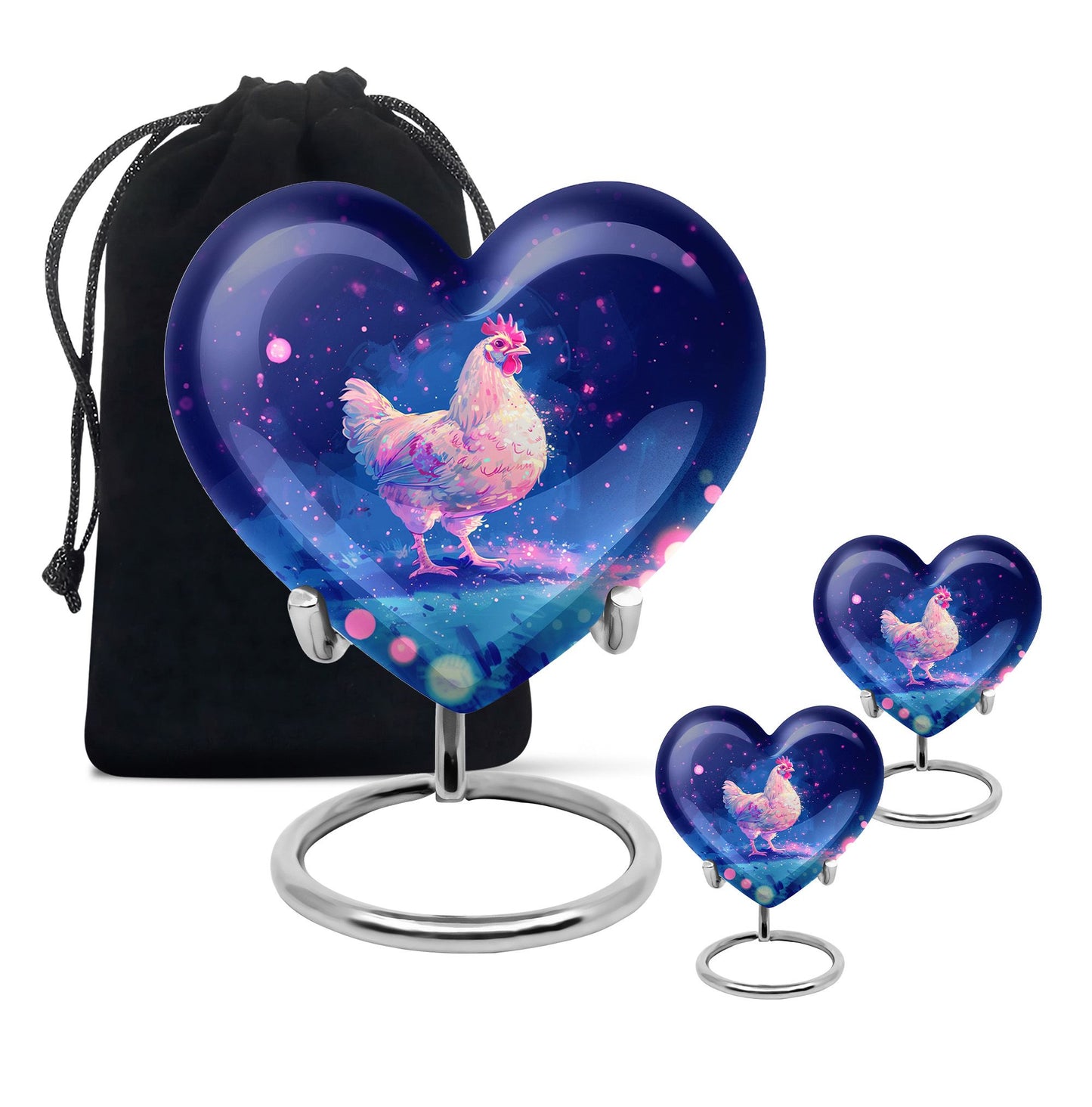 Heart Shape  Large Urn With 2 Keepsake Urn