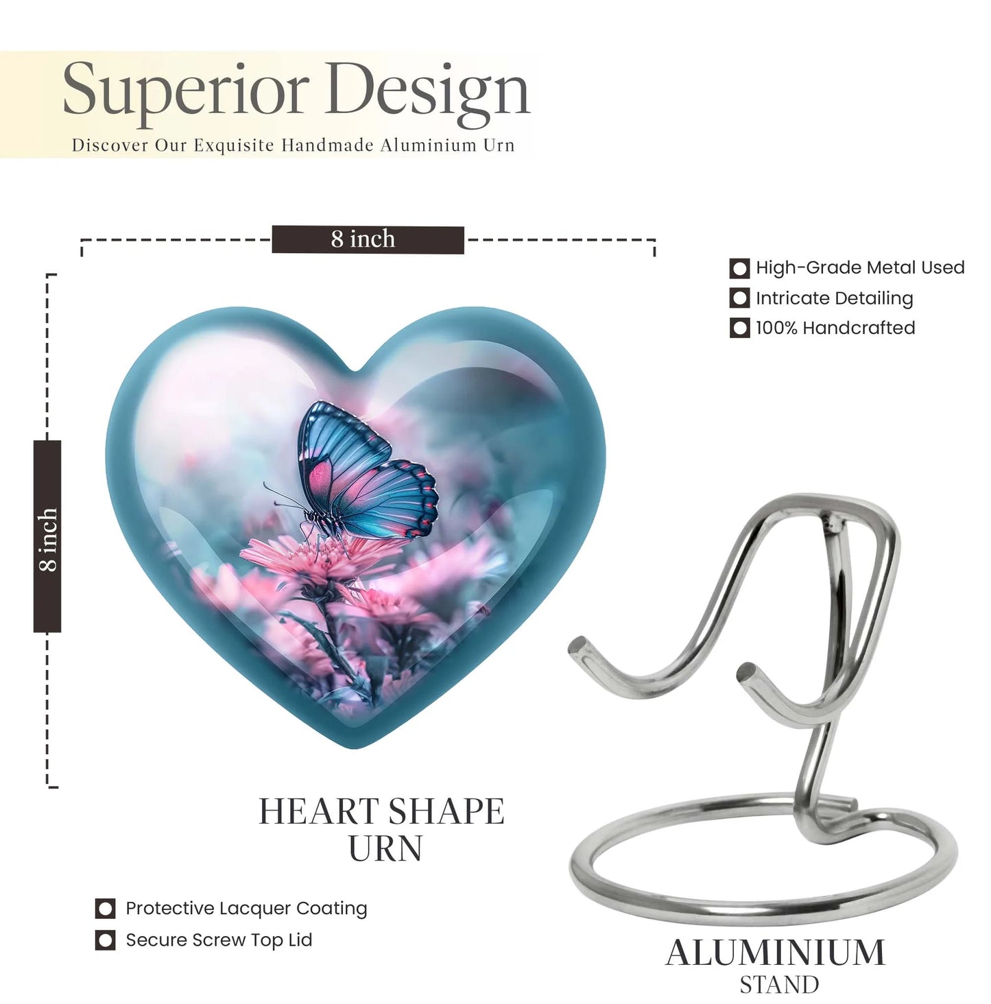 Butterfly Urns | Heart-Shaped Cremation Urns For Cremation Ashes