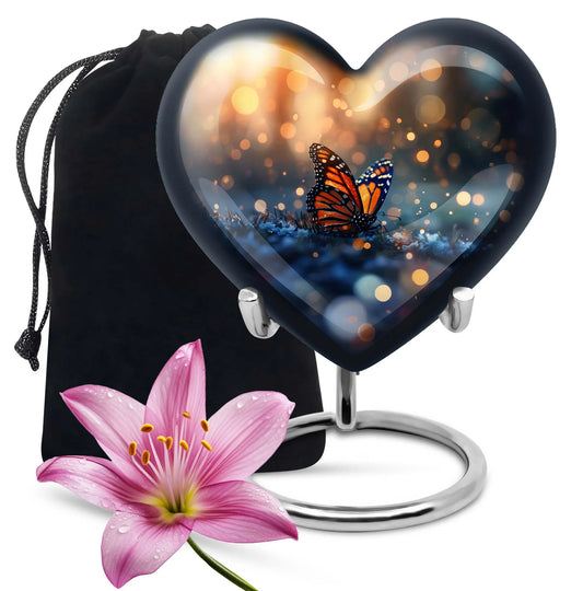 Butterfly Heart Urns – Heart-Shaped Cremation Urns for Adults