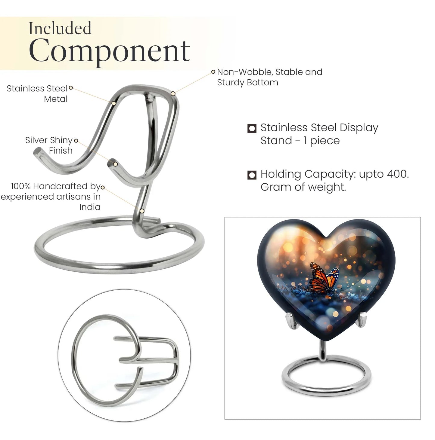 Butterfly Heart Urns – Heart-Shaped Cremation Urns for Adults