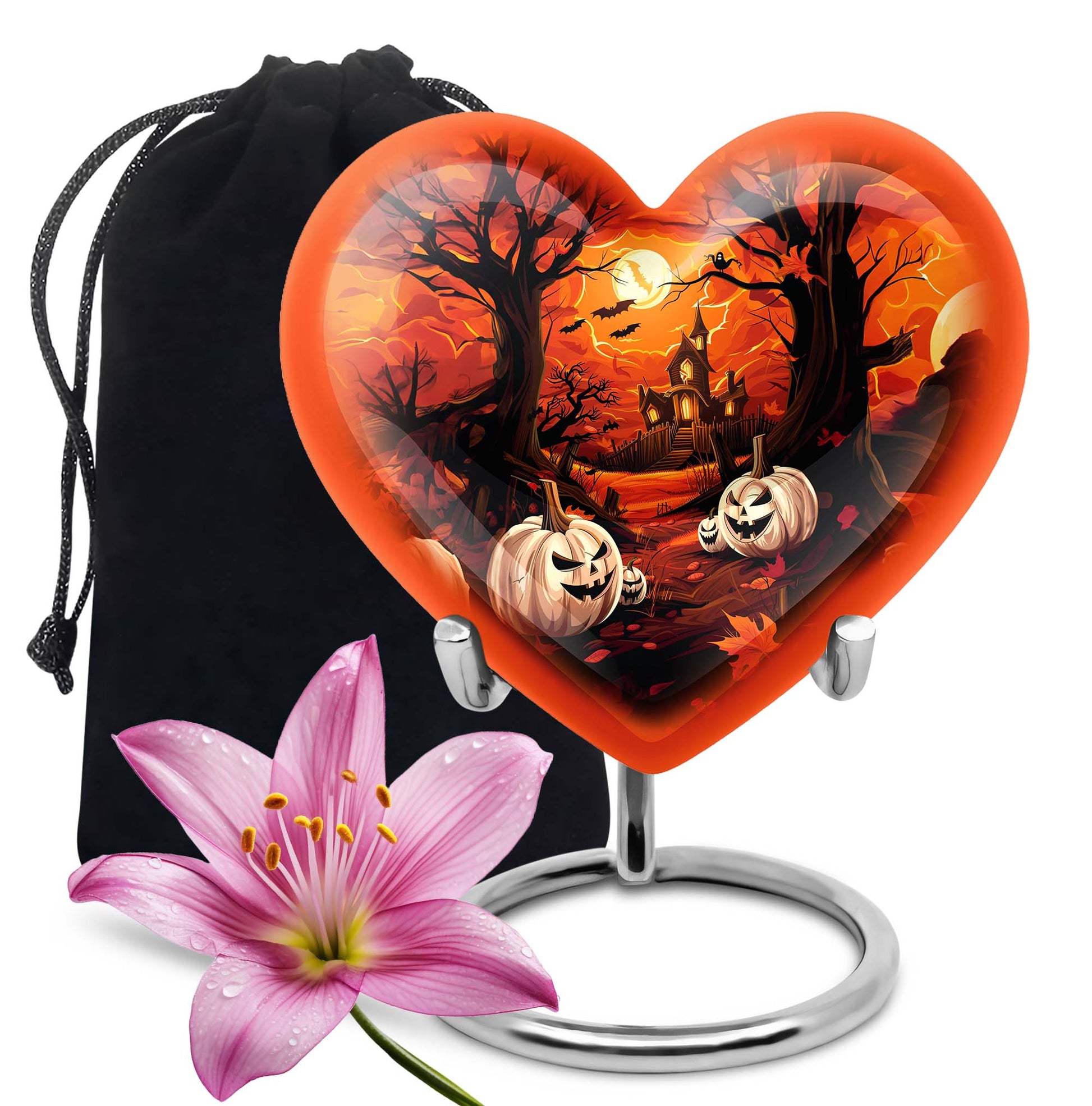 Heart Shape Halloween Urn Large Urn 10 Inch