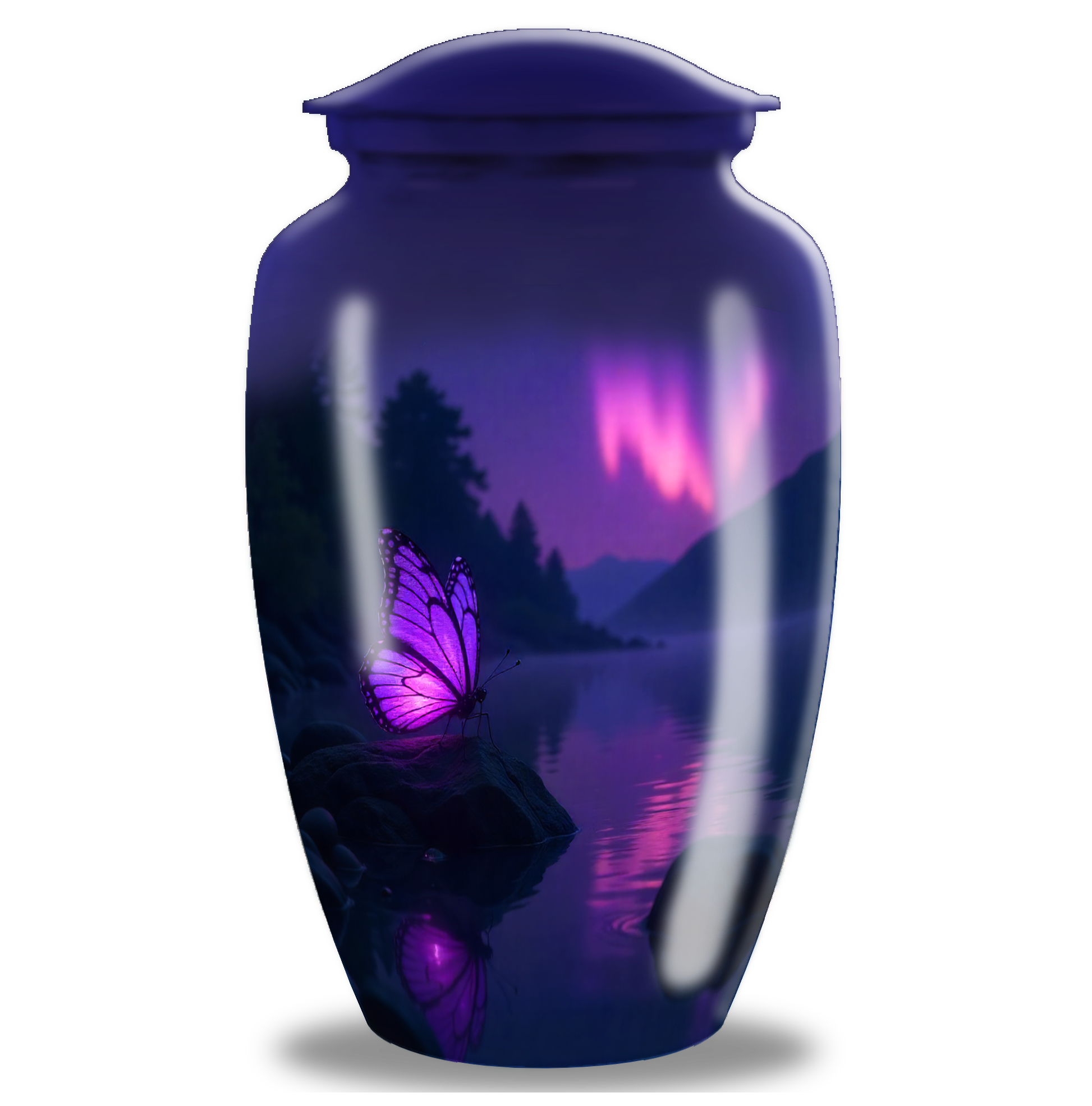 Purple Butterfly Custom Cremation Urn For Ashes Adult Men & Women