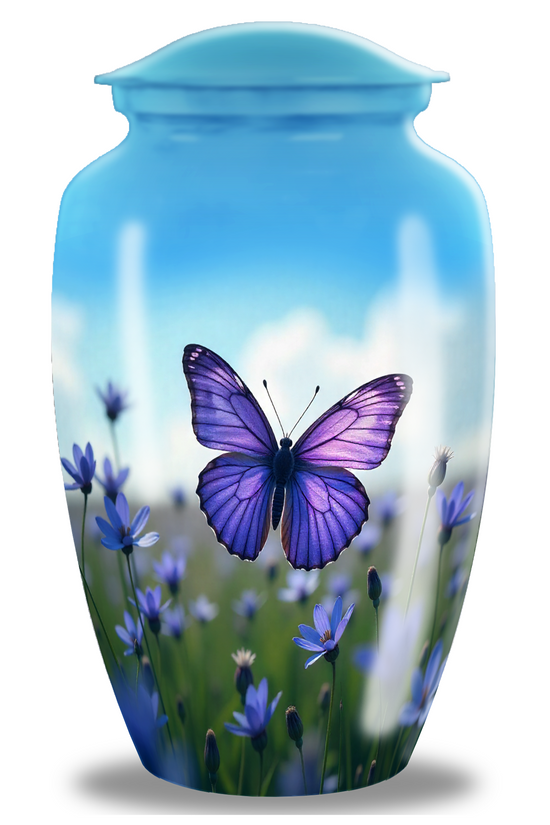 Purple Butterfly Cremation Urn
