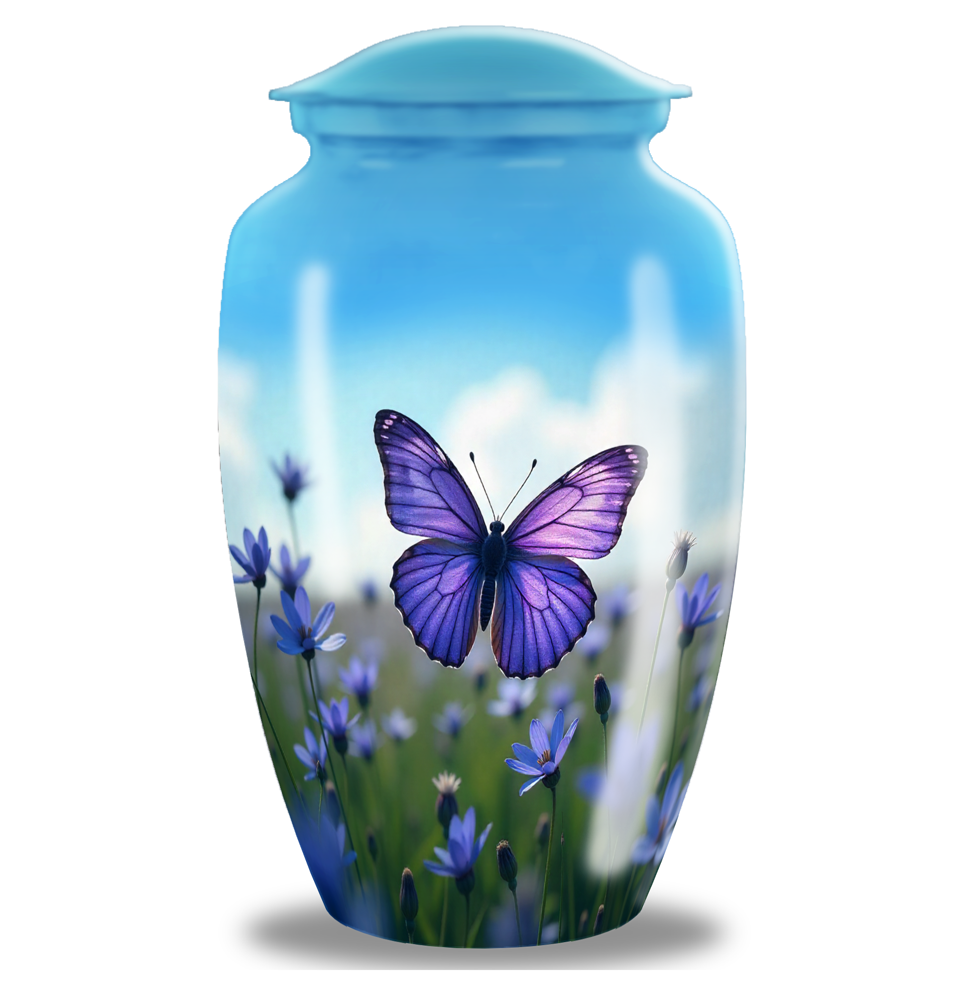 Purple Butterfly Cremation Urn