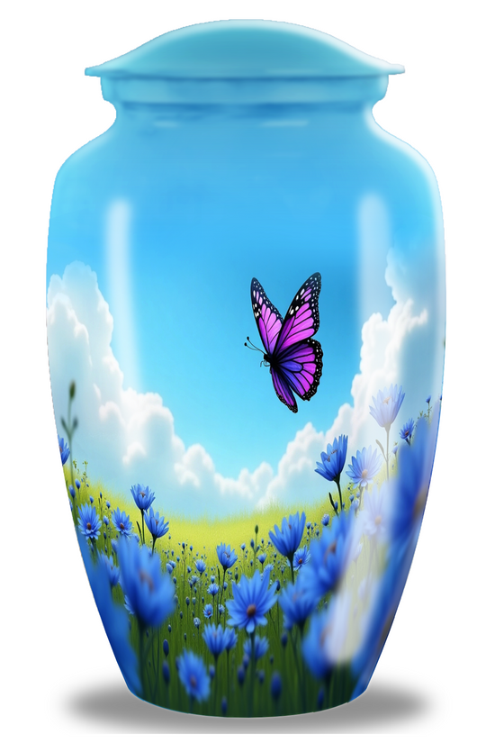 Flying Pink Butterfly Cremation Urn