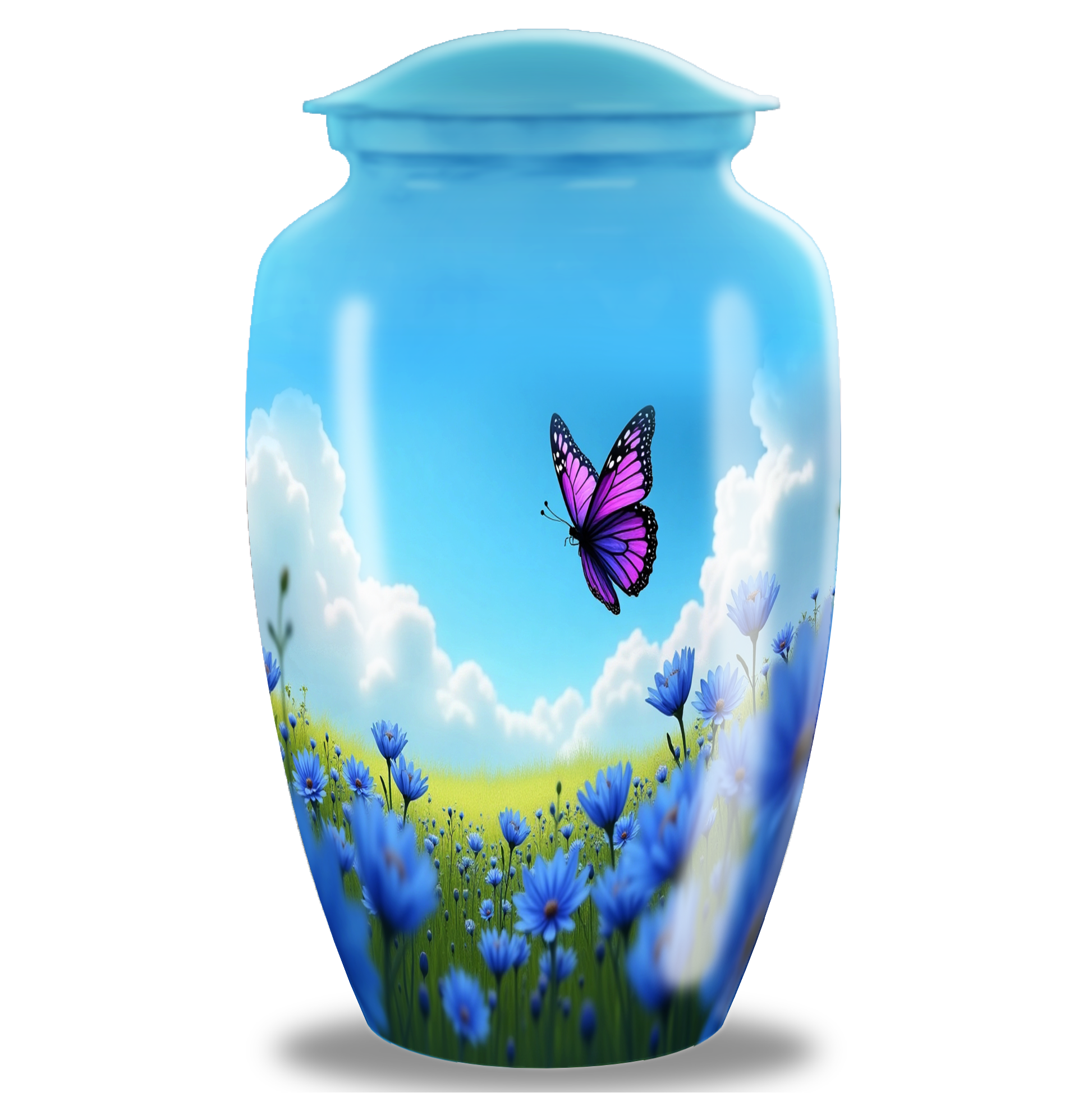 Flying Pink Butterfly Cremation Urn