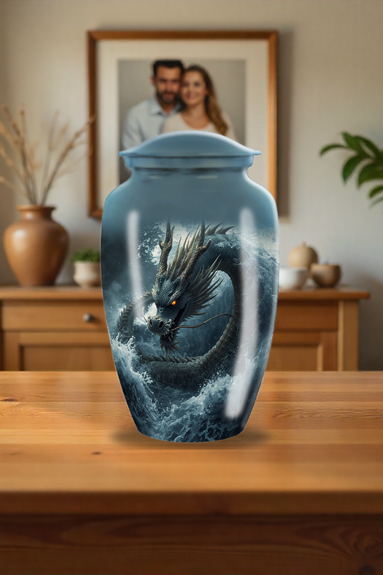 Japanese Sea Dragon Large Cremation Urn For Human Ashes Dad