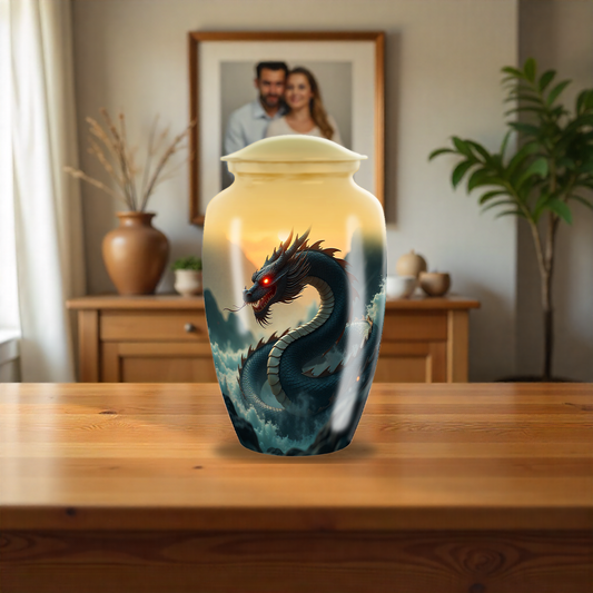 Blue Dragon Large Cremation Urn For Ashes Men & Women