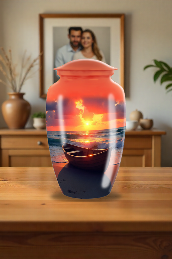 Beach Cremation Urn For Adult Human Ashes - Sunset Urn For Ashes