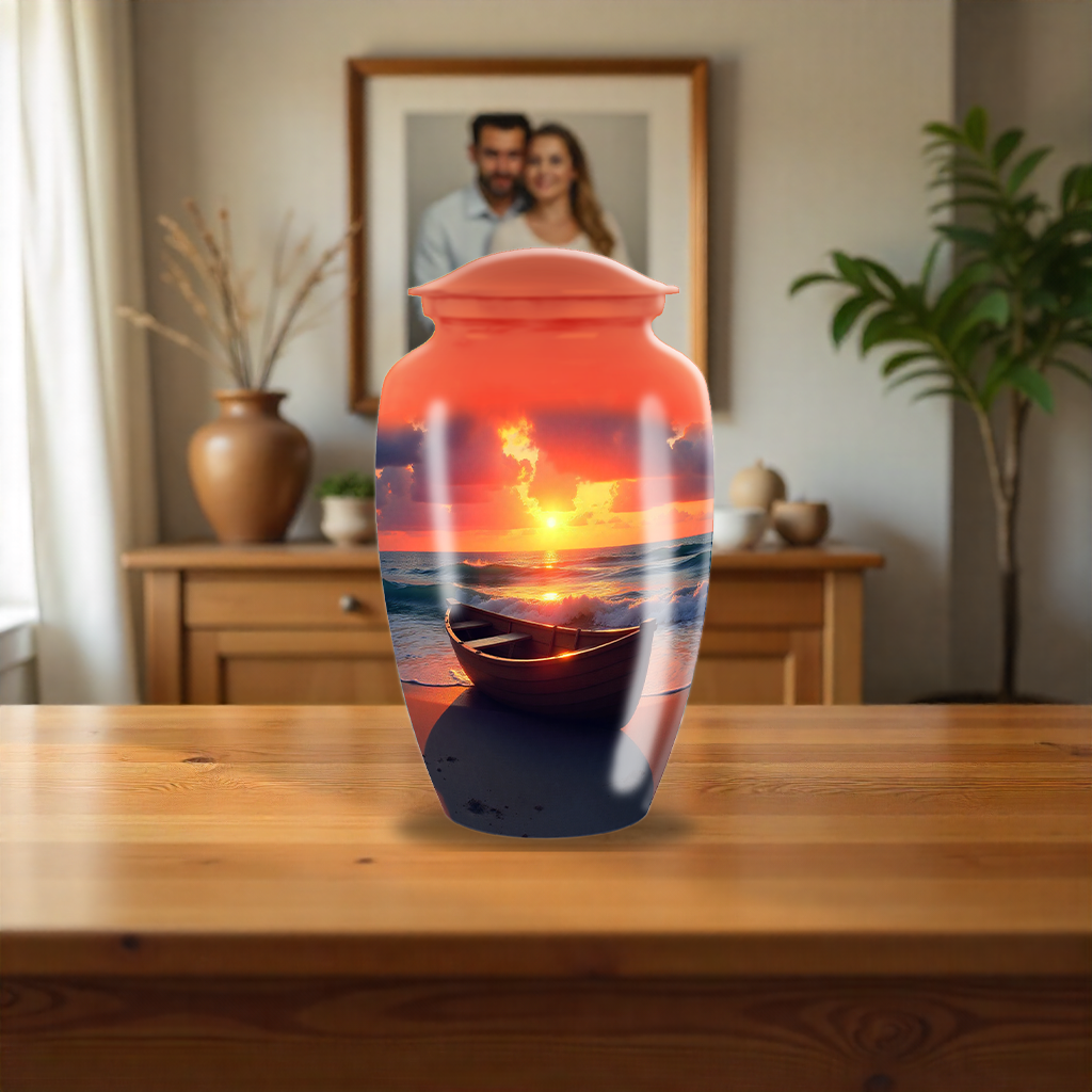 Beach Cremation Urn For Adult Human Ashes - Sunset Urn For Ashes