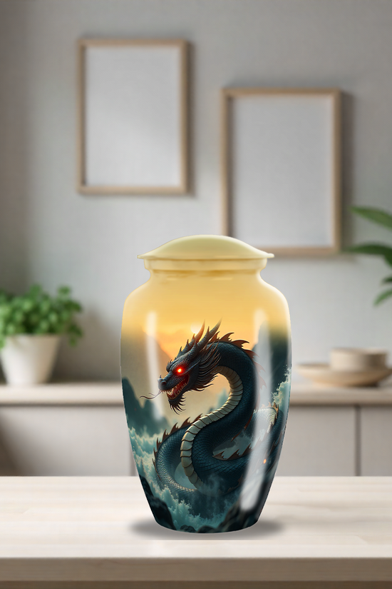 Blue Dragon Large Cremation Urn For Ashes Men & Women