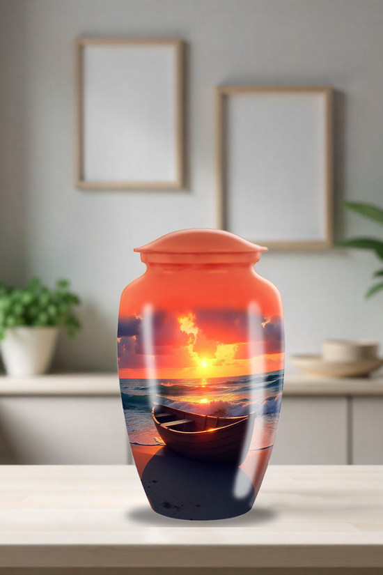 Beach Cremation Urn For Adult Human Ashes - Sunset Urn For Ashes