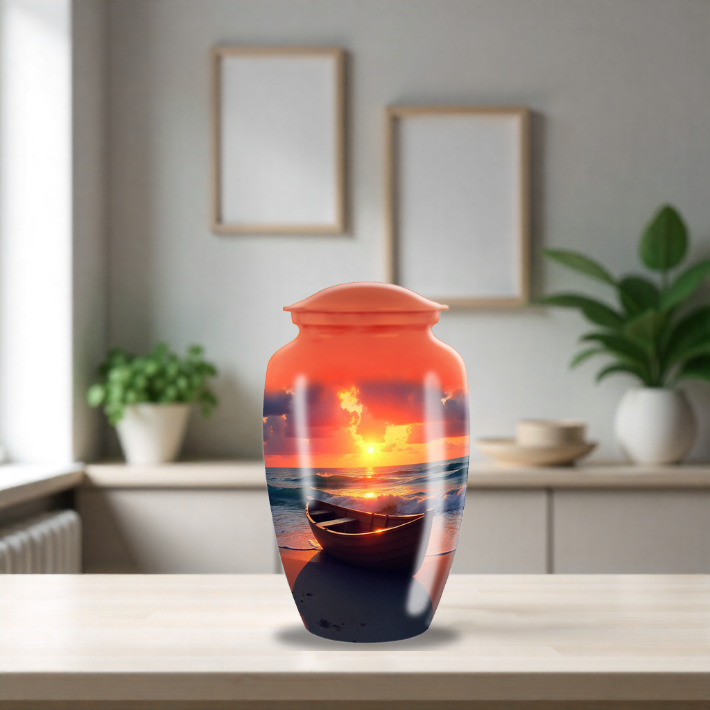 Beach Cremation Urn For Adult Human Ashes - Sunset Urn For Ashes