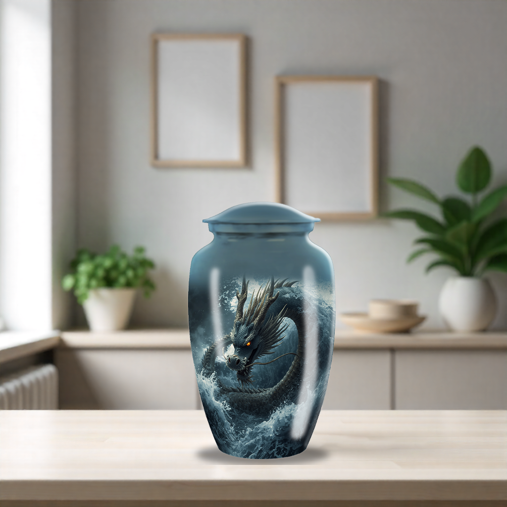 Japanese Sea Dragon Large Cremation Urn For Human Ashes Dad